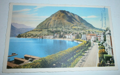 Lugano ja S. Salvatore -vuori, väripk, p. 1954 Suomeen