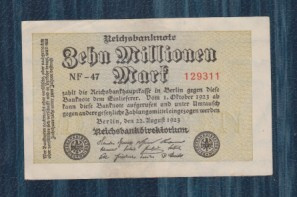 Saksa 10 millionen Mark 1923