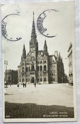 Tsekin tasavalta 1937 Liberec Reichenberg, filatelia lähetys