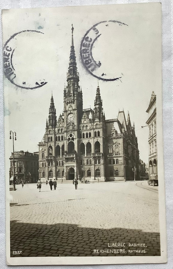 Tsekin tasavalta 1937 Liberec Reichenberg, filatelia lähetys