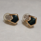vintage Cabochon korvakorut emaloitu gold plated - pikkukuva 1