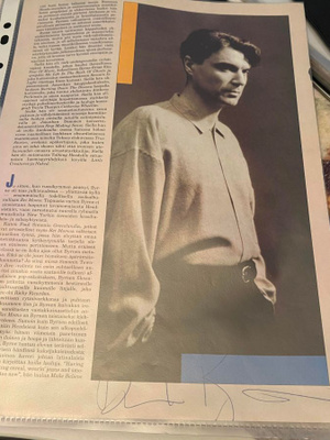 David Byrne / Talking Heads nimikirjoitus lehtikuvassa