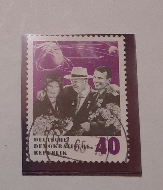 DDR 40,  Hrustsov,Gagarin ja Tereskova-merkki