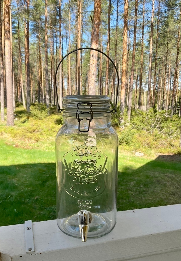 Hanallinen lasinen juoma-astia, N. 4 litraa