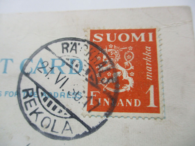 1930 Rekola kaksikielinen kortilla