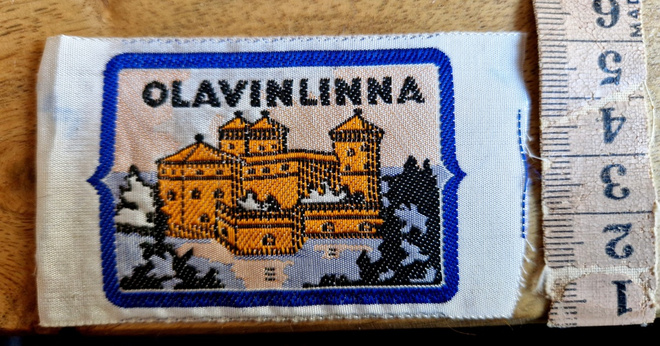 Olavinlinna vintage kangasmerkki