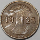 Saksa. 1 rentenpfennig 1923A. - pikkukuva 2