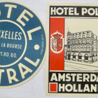 2 MatkalaukkuMerkkiä Tarraa Hotellit Belgia Hollanti 1950-l - pikkukuva 1