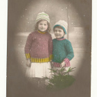 Tyttö ja poika - valokuvakortti, kulk. 1925 - pikkukuva 1