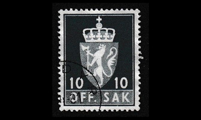 Norja 69x o Virkamerkki 10 öre x-pap (1955)