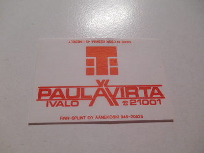 TT Etiketti T-Paulavirta Ivalo