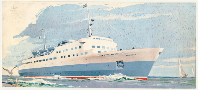 Laivakortti Silja Line M/S Skandia 1961