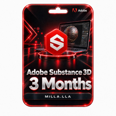 Adobe Substance 3D 3 kuukauden tilaus, aktivointikoodi