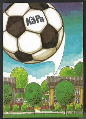 Jalkapallo jossa teksti "KäPa" (Käpylän pallo)