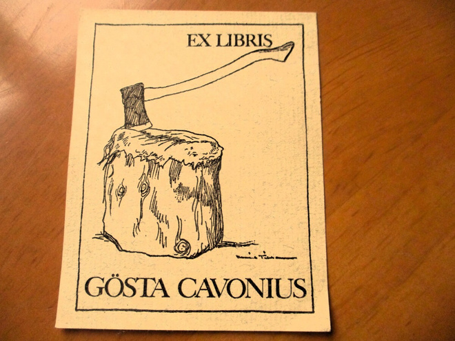 Tkkanen Henik exlibris Gösta Cavonius * 9x7cm