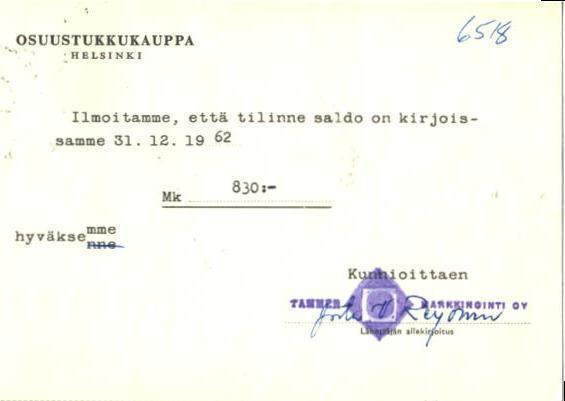 FIRMAKORTTI TAMMER MARKINOINTI TAMPERE