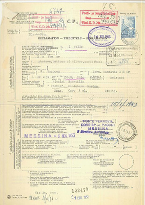 1953 25mk raittius tiedustelu Italiaan