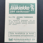 1970-71 Williams #170 Juhani Tamminen Rookie TPS - pikkukuva 2