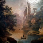 Sykähdyttävä maisemamaalaus ”Kalastajat”, 1800-luku - pikkukuva 3