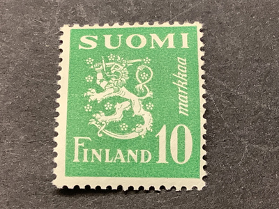 399/ 1952  M30 Leijona vihreä 10 mk ** postituore