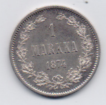 1874 1 markka kl8