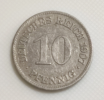 Saksa 10 Pfennig 1907E