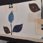 Lehtikuvioinen verho kappa noin 49x266cm - pikkukuva 1