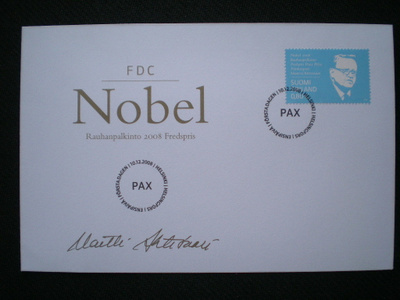 FDC Martti Ahtisaari 0,80 € 10.12.2008 - LaPe 1927