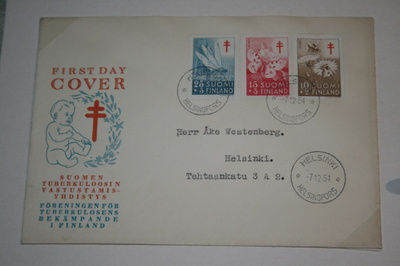 FDC kuori 7.12.1954 tuberkuloosi
