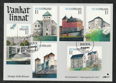 V106 Vanhat Linnat ilmestymispäivän leimattu vihkonlehti.