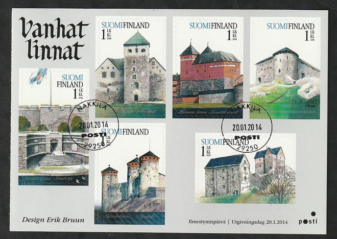 V106 Vanhat Linnat ilmestymispäivän leimattu vihkonlehti.
