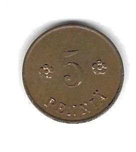 1920 5 PENNIÄ KOLIKKO KÄYTETTY
