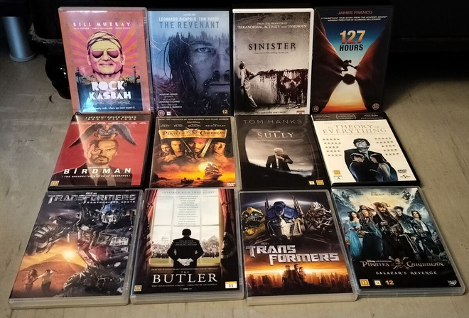DVD ja Blu-Ray elokuvia 1-2€/kpl