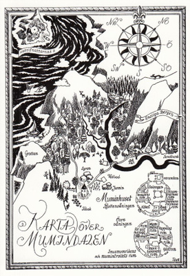 Muumit Muumilaakson kartta (postikortti)