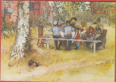 Carl Larsson Ateria puutarhassa