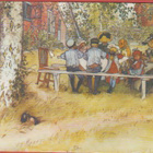 Carl Larsson Ateria puutarhassa - pikkukuva 1