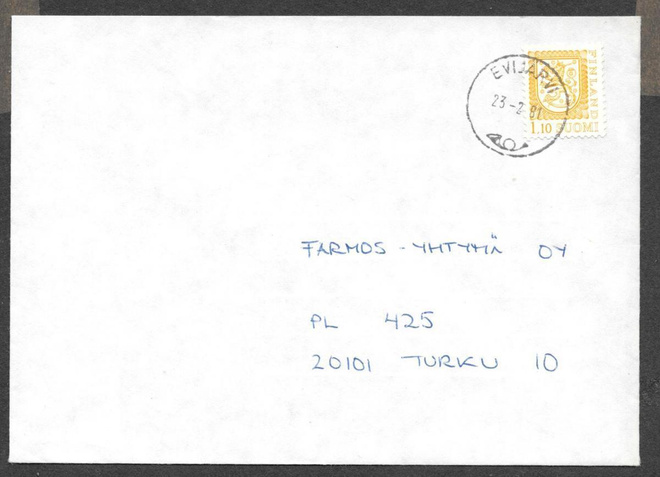 Postilähetys - Yl.m. 1,10 (LAPE 834) Evijärvi 23.2.81