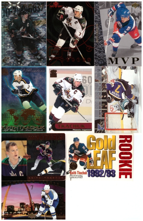 9 x KEITH TKACHUK Jets, Coyotes, St.Louis. Erikois/Parallel