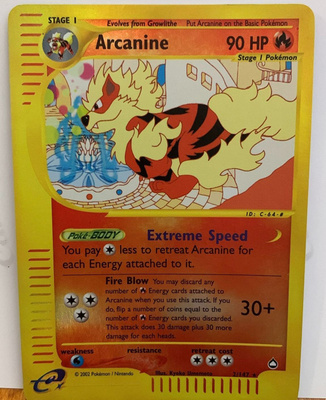 Arcanine 2/147 Holo Rare – Aquapolis (2003)