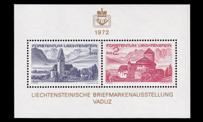 Liechtenstein 565-6BL9 ** Postimerkkinäyttely LIBA 72 (1972