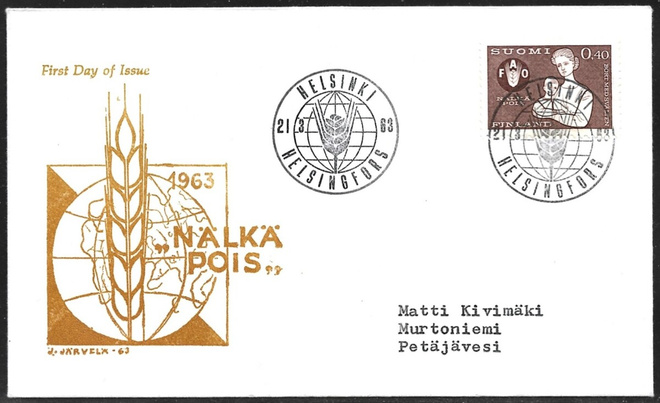 FDC 1963 FAO Nälkä pois  LaPe 566