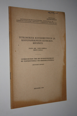Paavo Aro : Tutkimuksia kuusiohutpuun ja koivupaperipuun ...