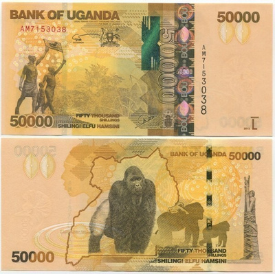 Uganda 50000 Shillings 2013 (P-54b) UNC hieno
