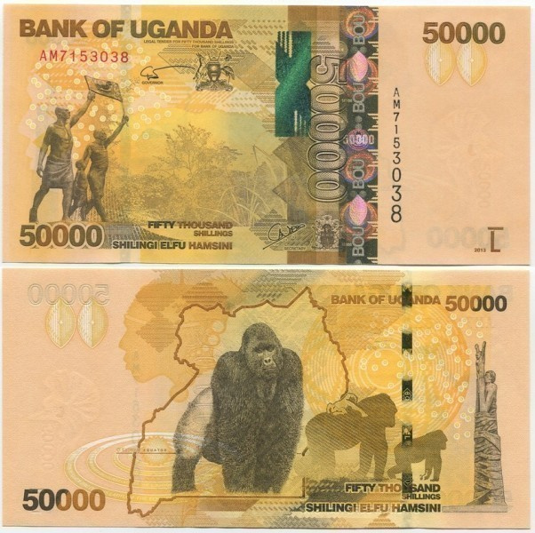 Uganda 50000 Shillings 2013 (P-54b) UNC hieno