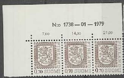 1975 70p leijona nro-3rivilö 1738 ++