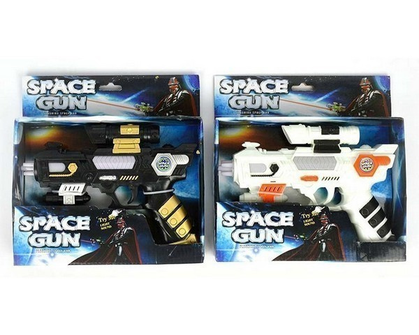 Space Gun, Valo ja Ääni, 21.5x16cm, musta tai valkoinen UUSI