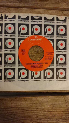 JERRY LEE LEWIS - Drinking Wine 7" 1973 rockabilly EX