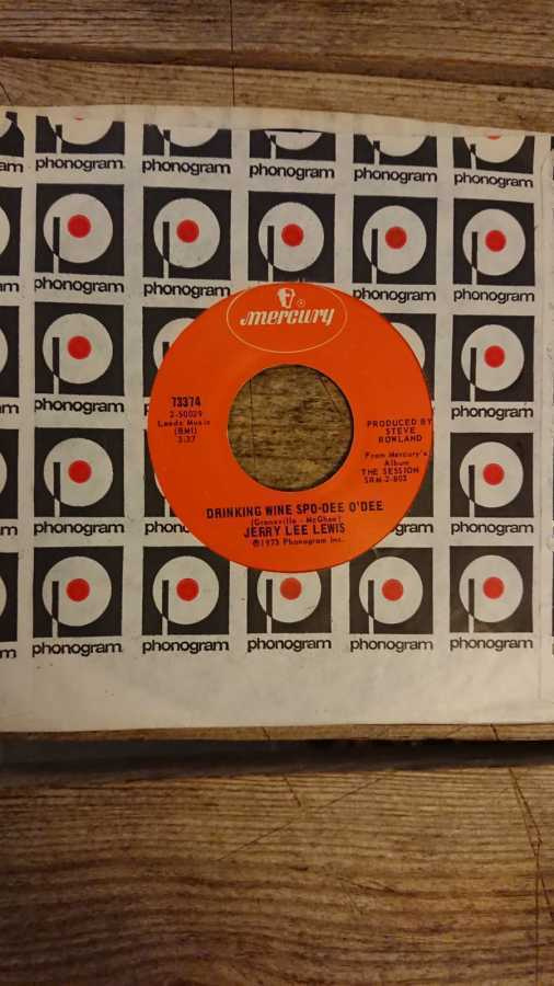 JERRY LEE LEWIS - Drinking Wine 7"  1973 rockabilly EX