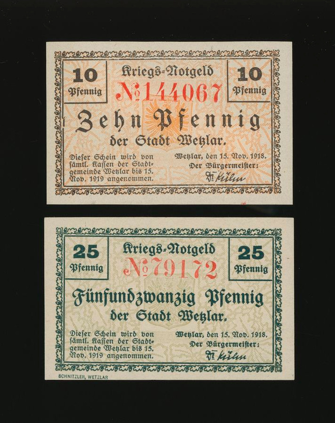Saksa Notgeld 10, 25 Pfg, Wetzlar 1918