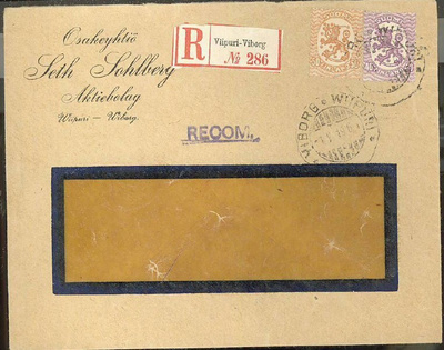Firmakuori Osakeyhtiö Seth Sohlberg Wiipuri R-kirje 1919